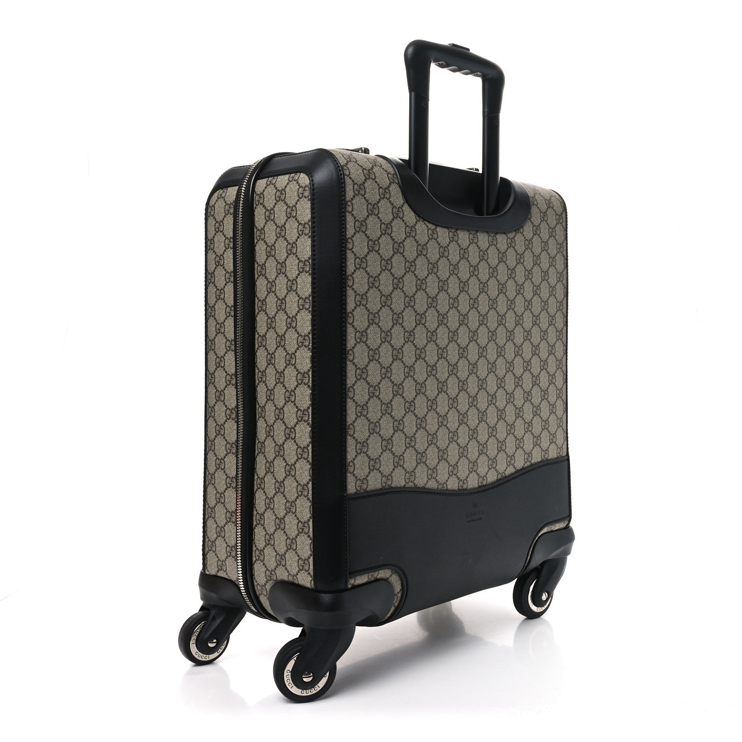 GG Supreme Monogram Calfskin Carry On Trolley Beige Ebony Black