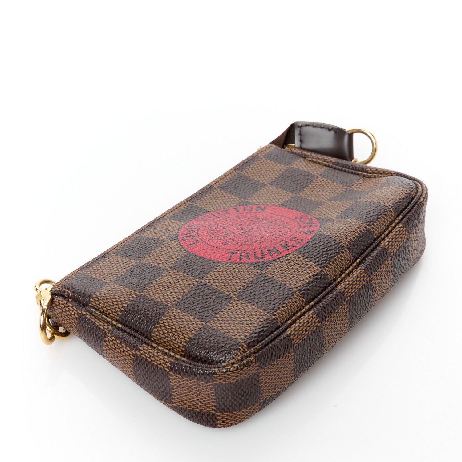 Damier Ebene Complice Trunks and Bags Mini Pochette Accessories Red