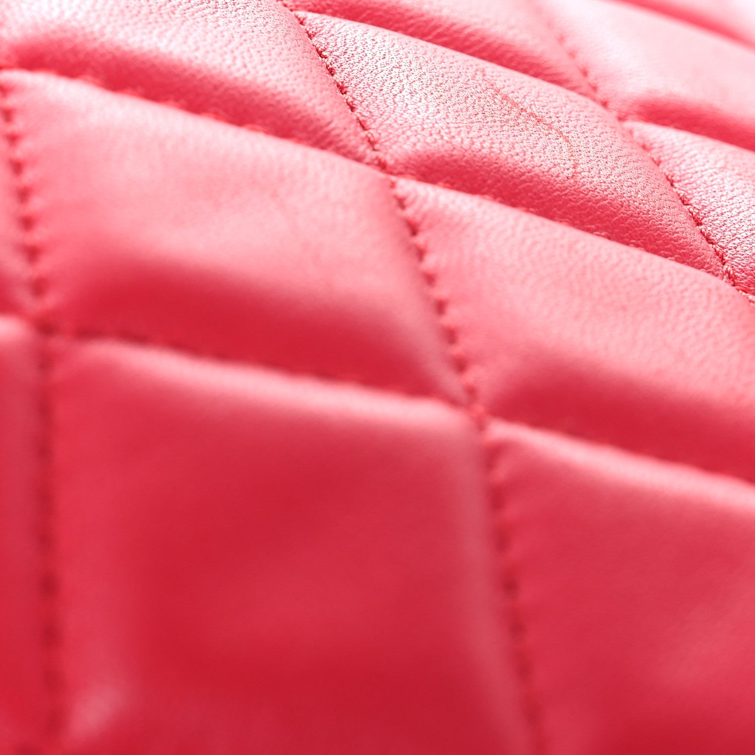 Lambskin Quilted Large Cosmetic Case Red