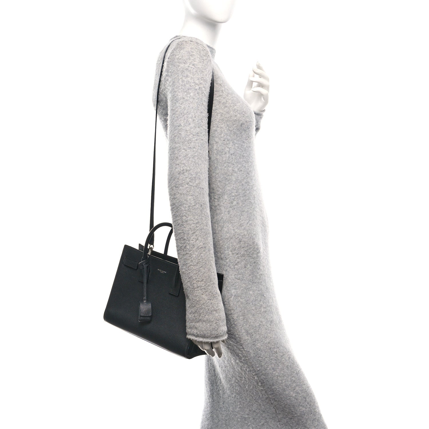 Grained Calfskin Baby Sac De Jour Black