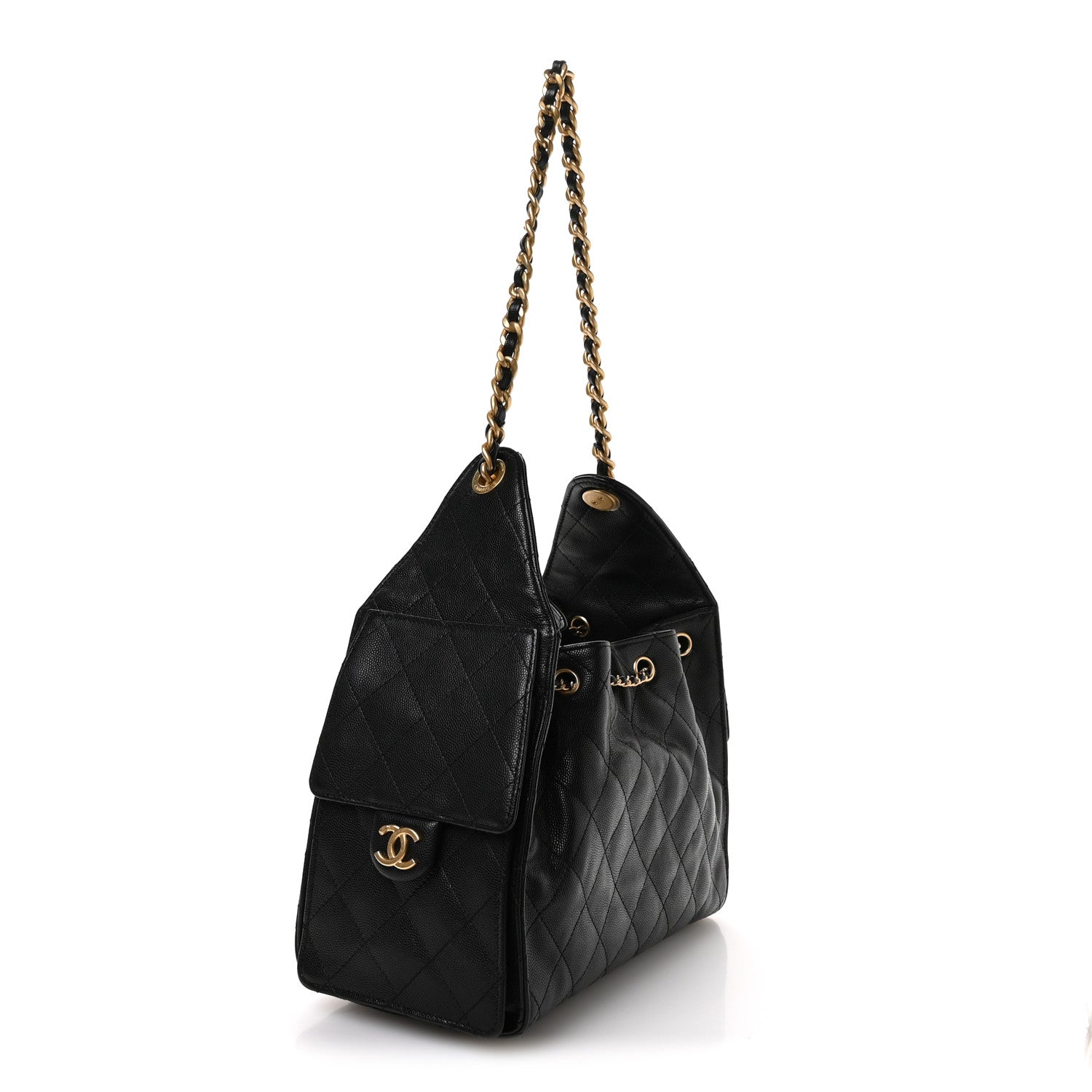 Caviar Quilted Small Chanel 25 Handbag Black
