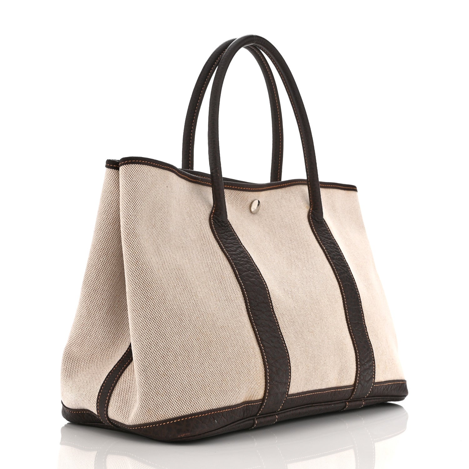 Buffle Skipper Toile Garden Party 36 MM Tote Marron Fonce