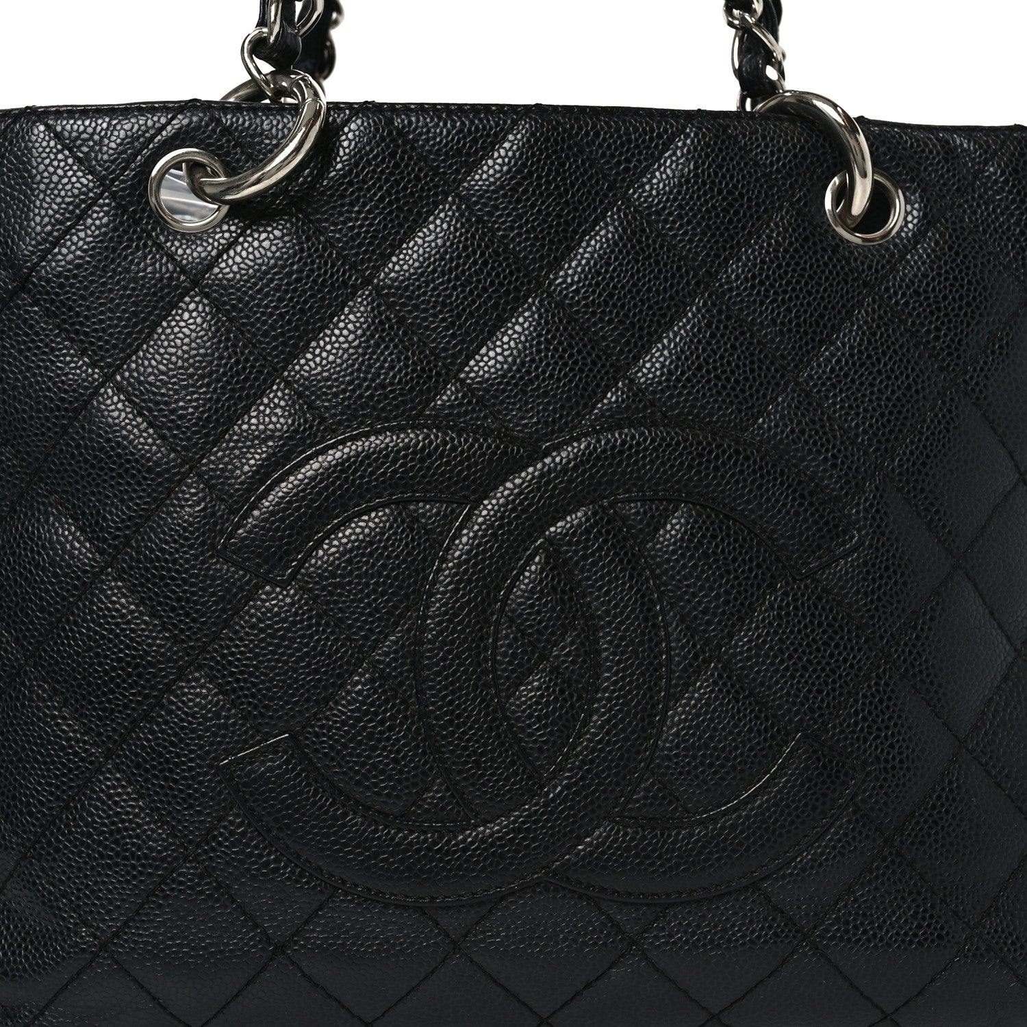 Caviar Quilted Grand Shopping Tote GST Black