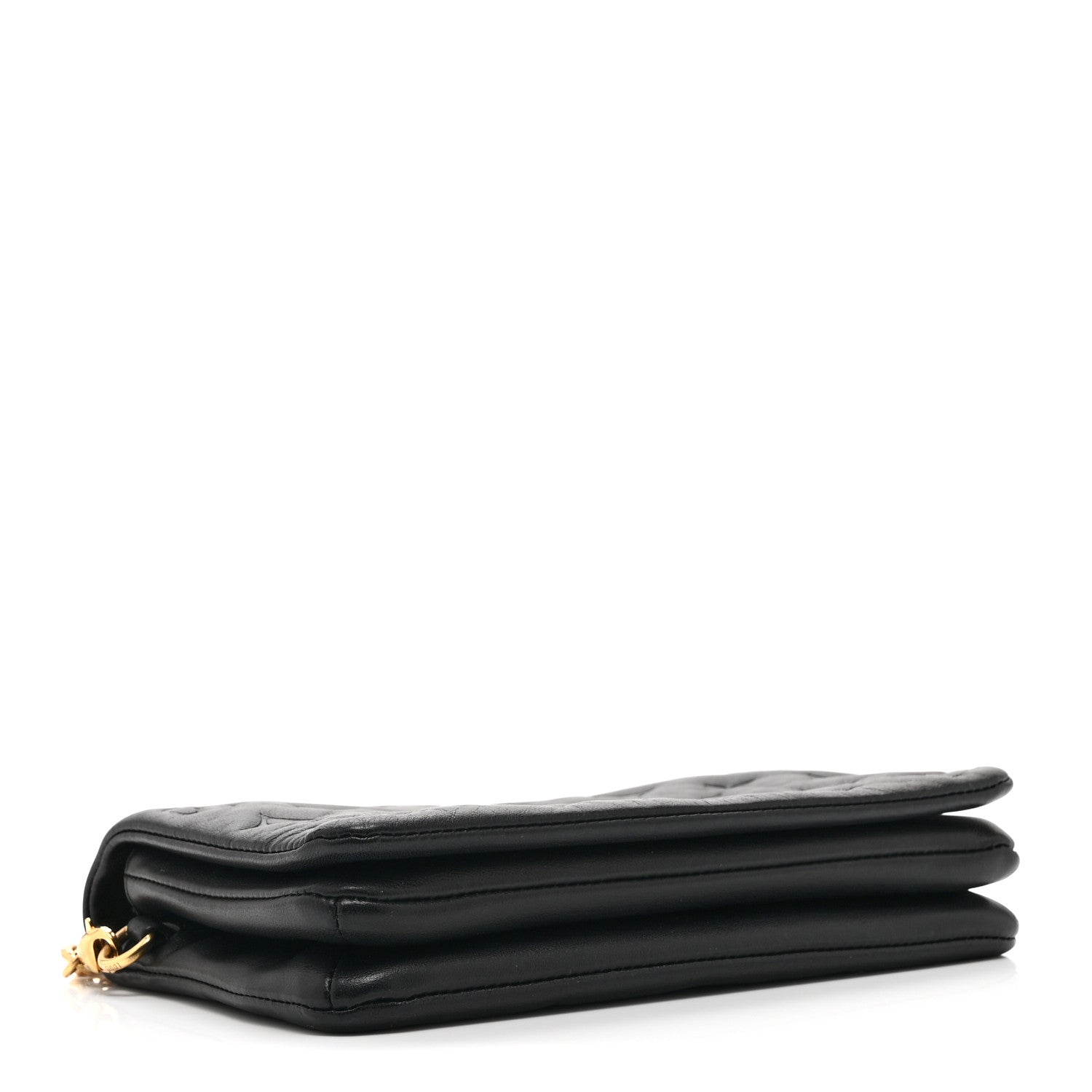 Lambskin Embossed Monogram Pochette Coussin Black