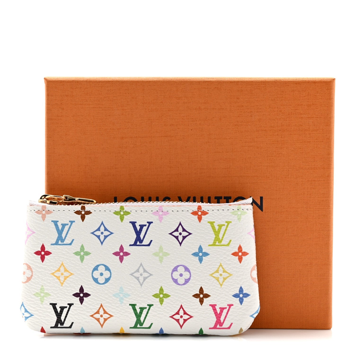 LV X TM Monogram Multicolor Key Pouch White
