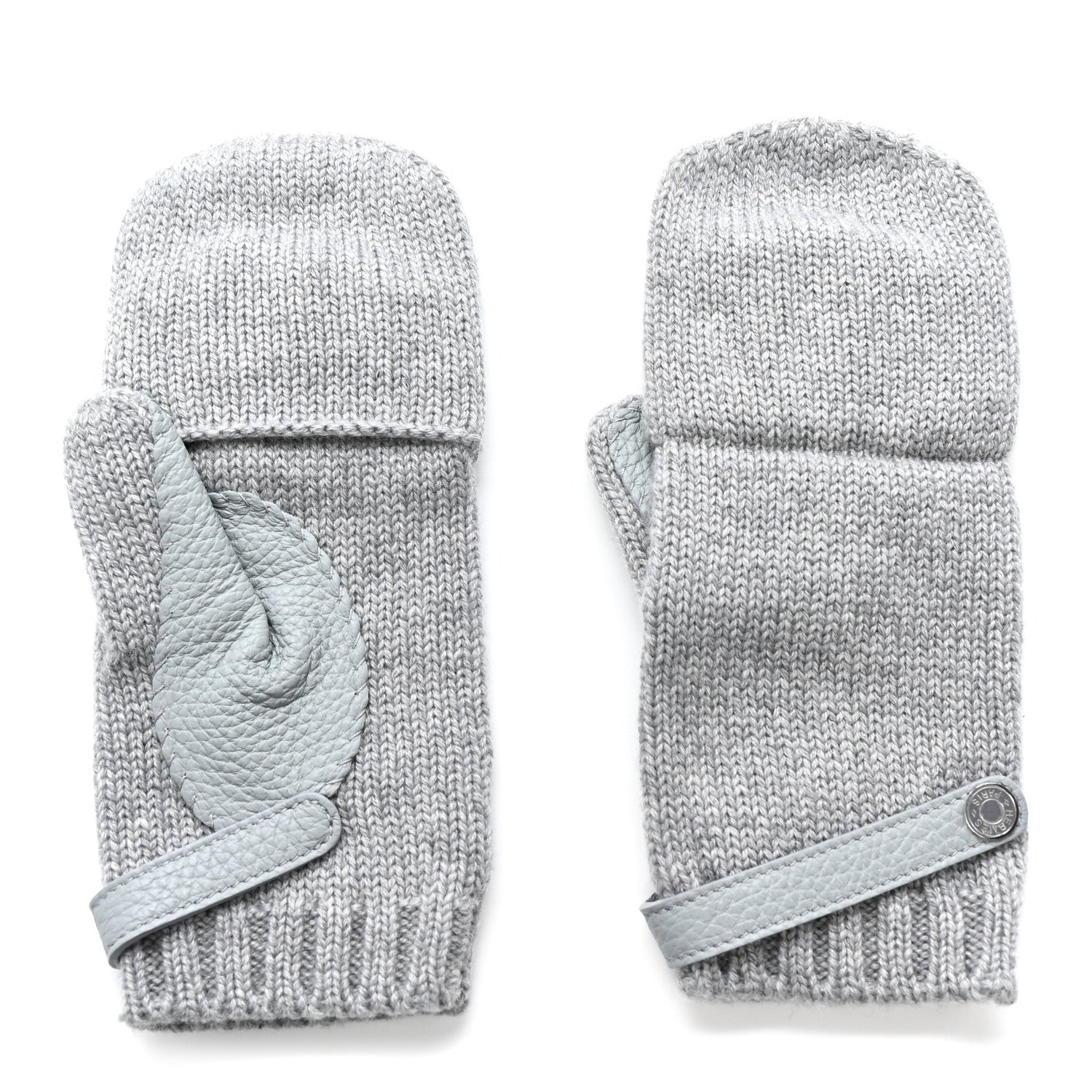Cashmere Deerskin Baltimore Mittens S Light Grey