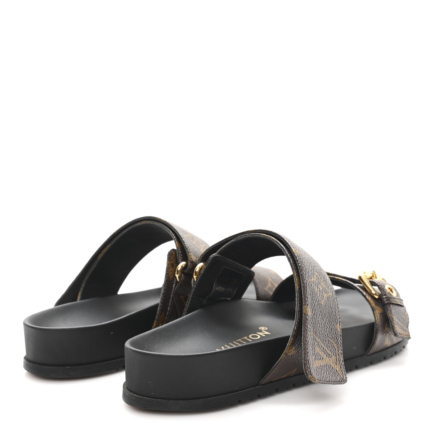 Monogram Bom Dia Mule Sandals 36.5 Black