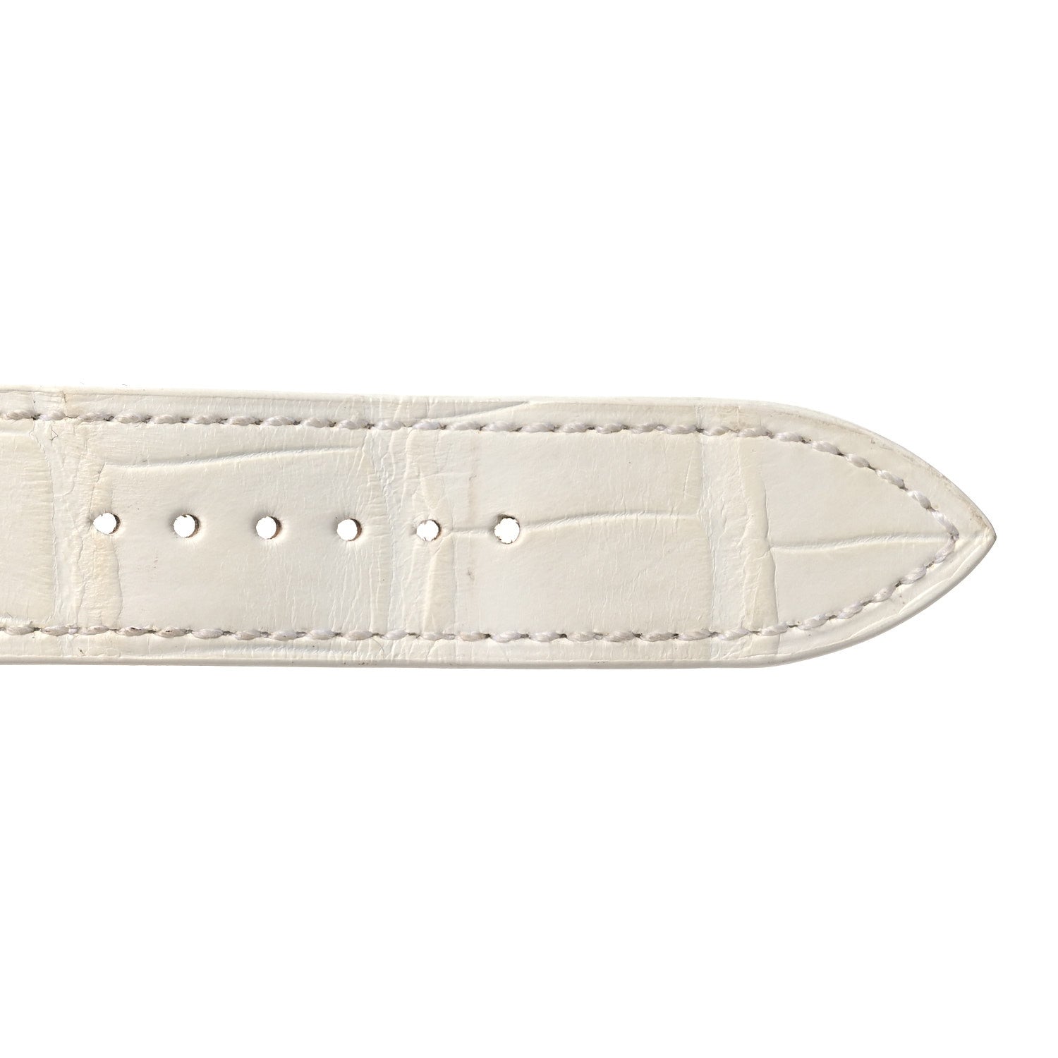 Matte Alligator Single Tour Watch Strap White
