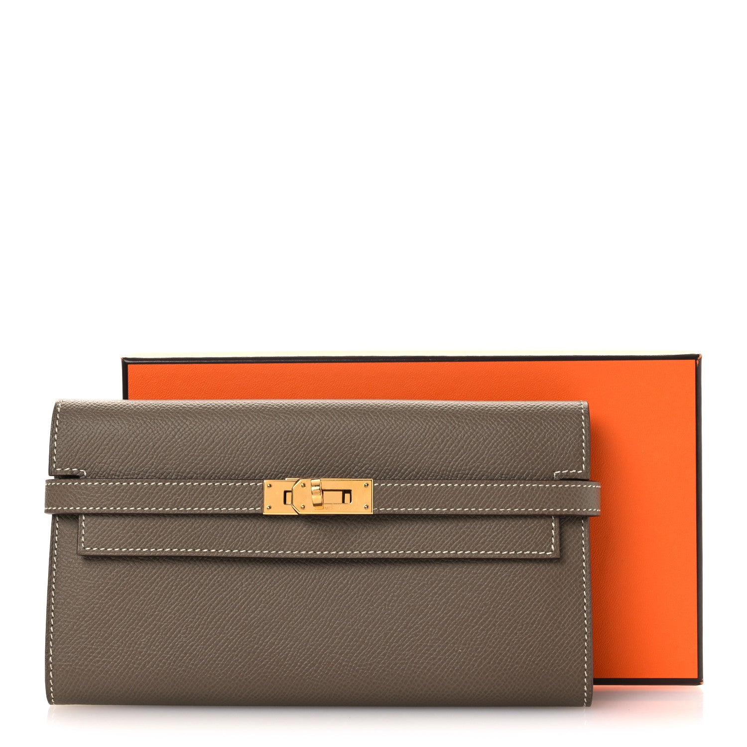 Epsom Kelly Longue Wallet Etoupe