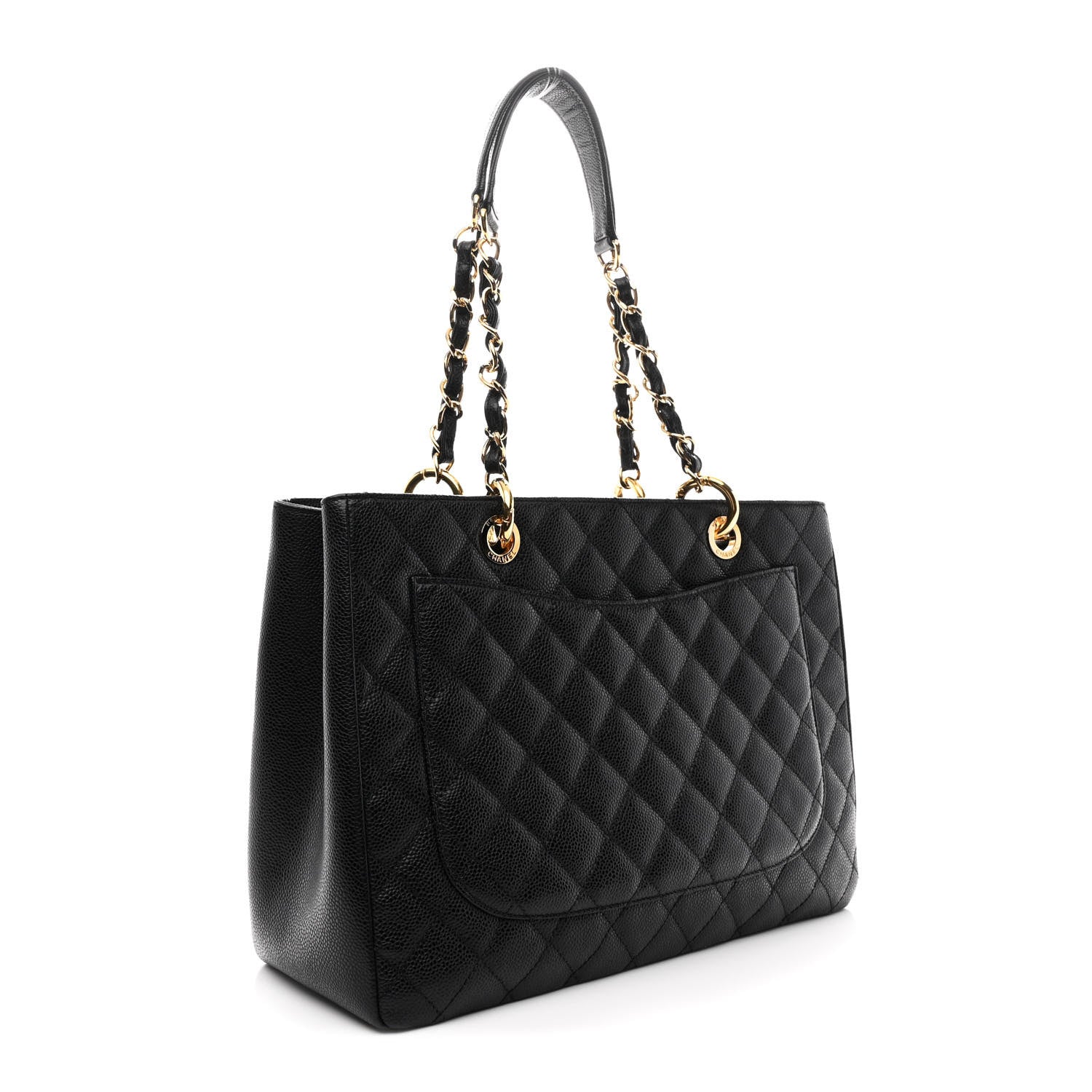 Caviar Quilted Grand Shopping Tote GST Black