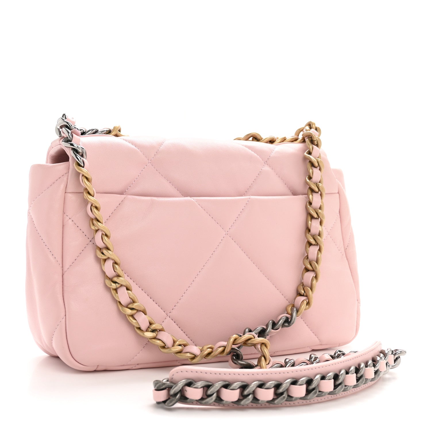 Lambskin Quilted Medium Chanel 19 Flap Light Pink