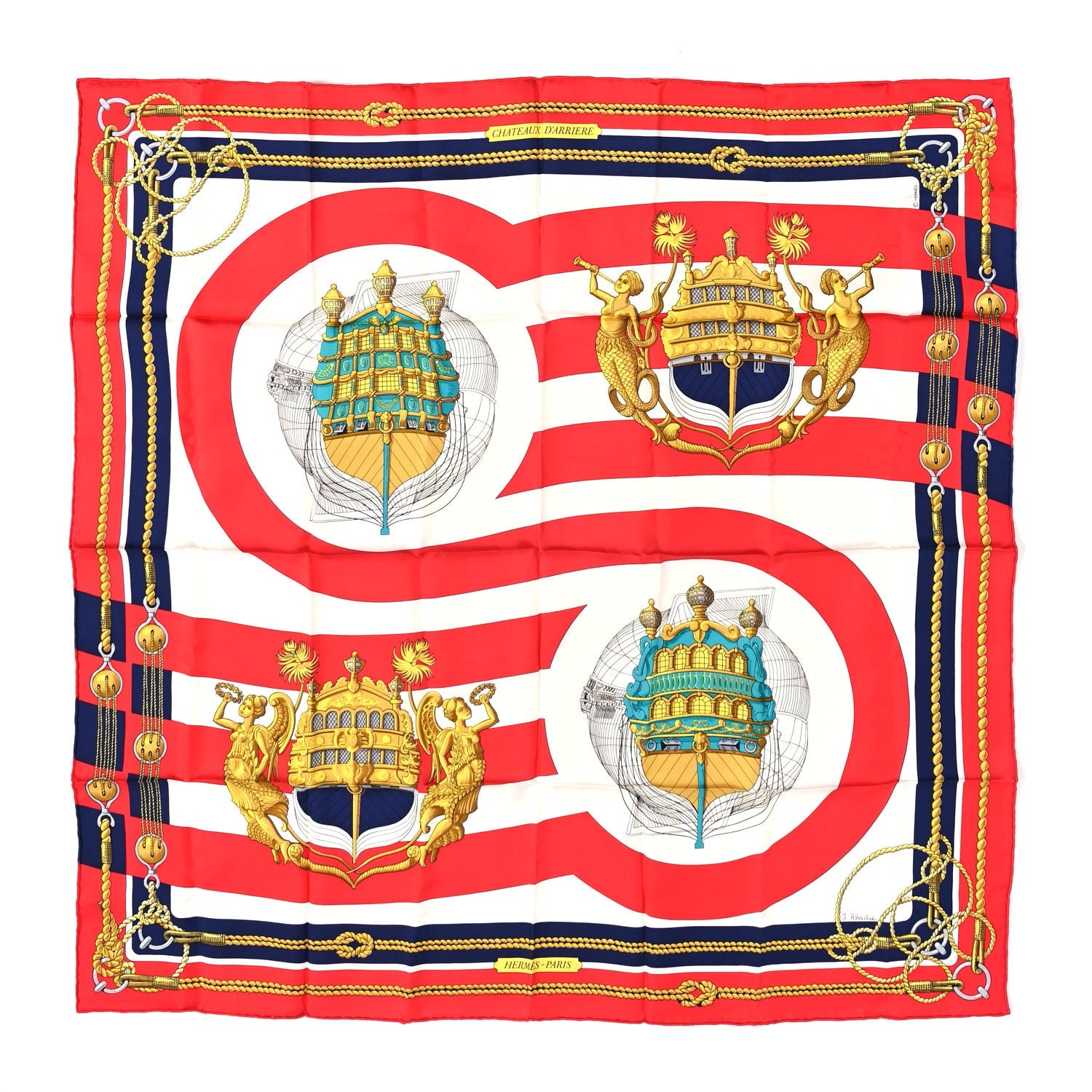 Silk Chateaux D' Arriere Scarf 90