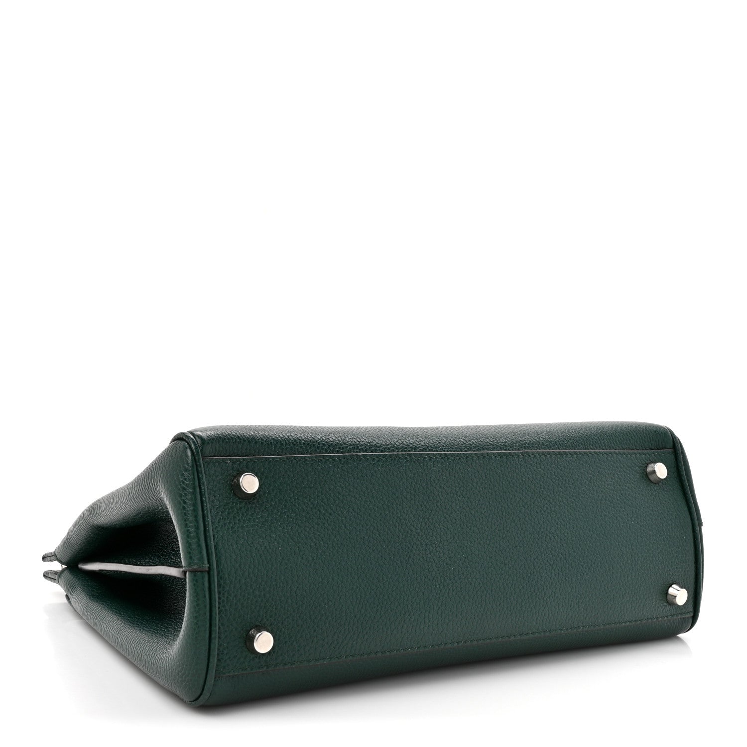 Grainy Calfskin Small Zumi Top Handle Bag Vintage Green