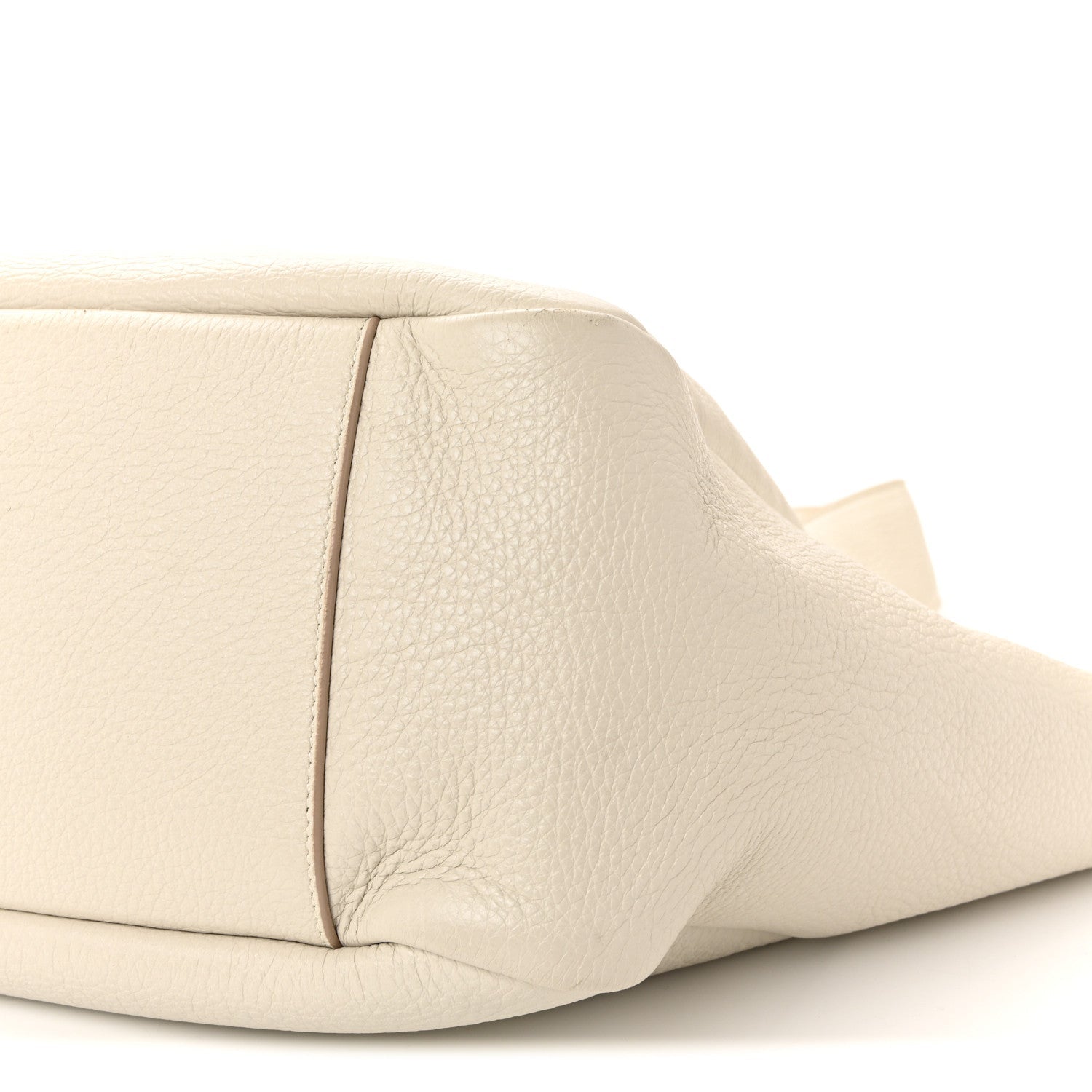 Grained Deerskin Bea Tote Blanc Vintage