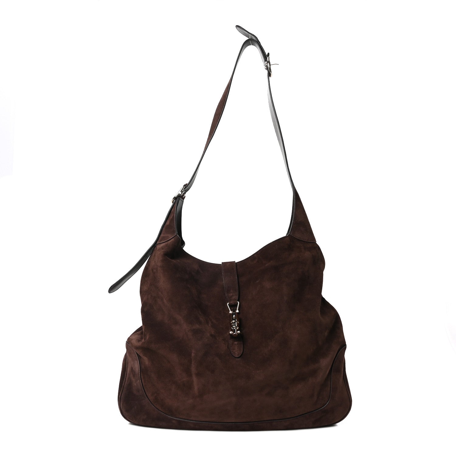 Suede Jackie 1961 Giorno Shoulder Bag Dark Brown