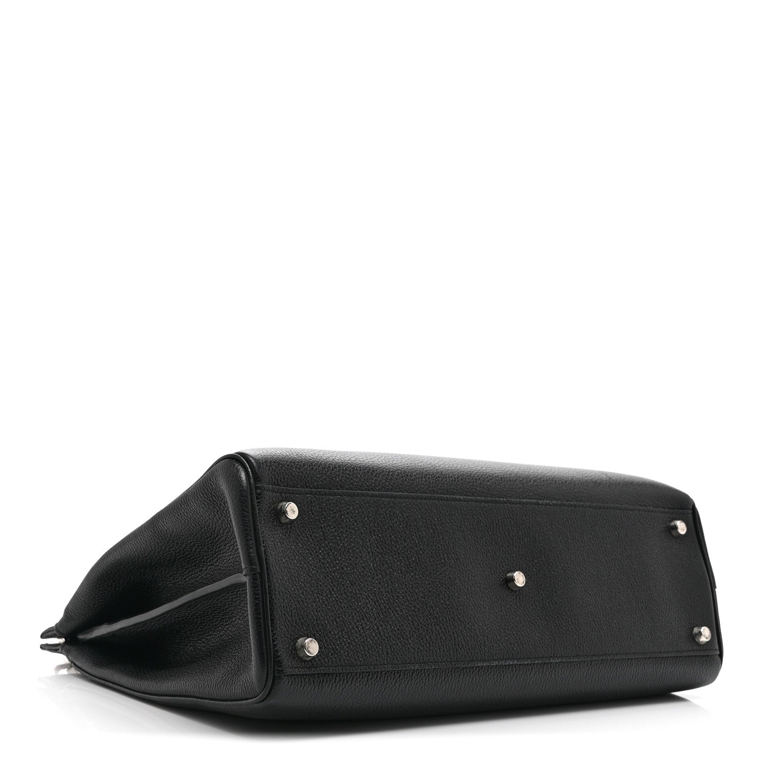 Grainy Calfskin Medium Zumi Top Handle Bag Black