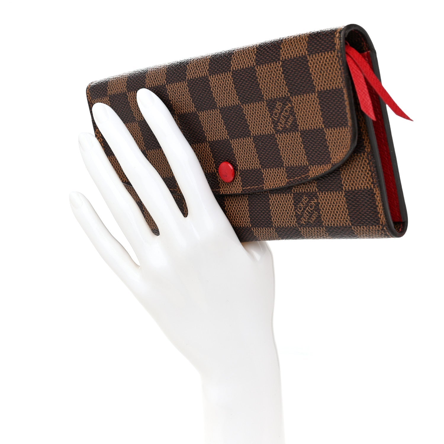Damier Ebene Emilie Wallet Red