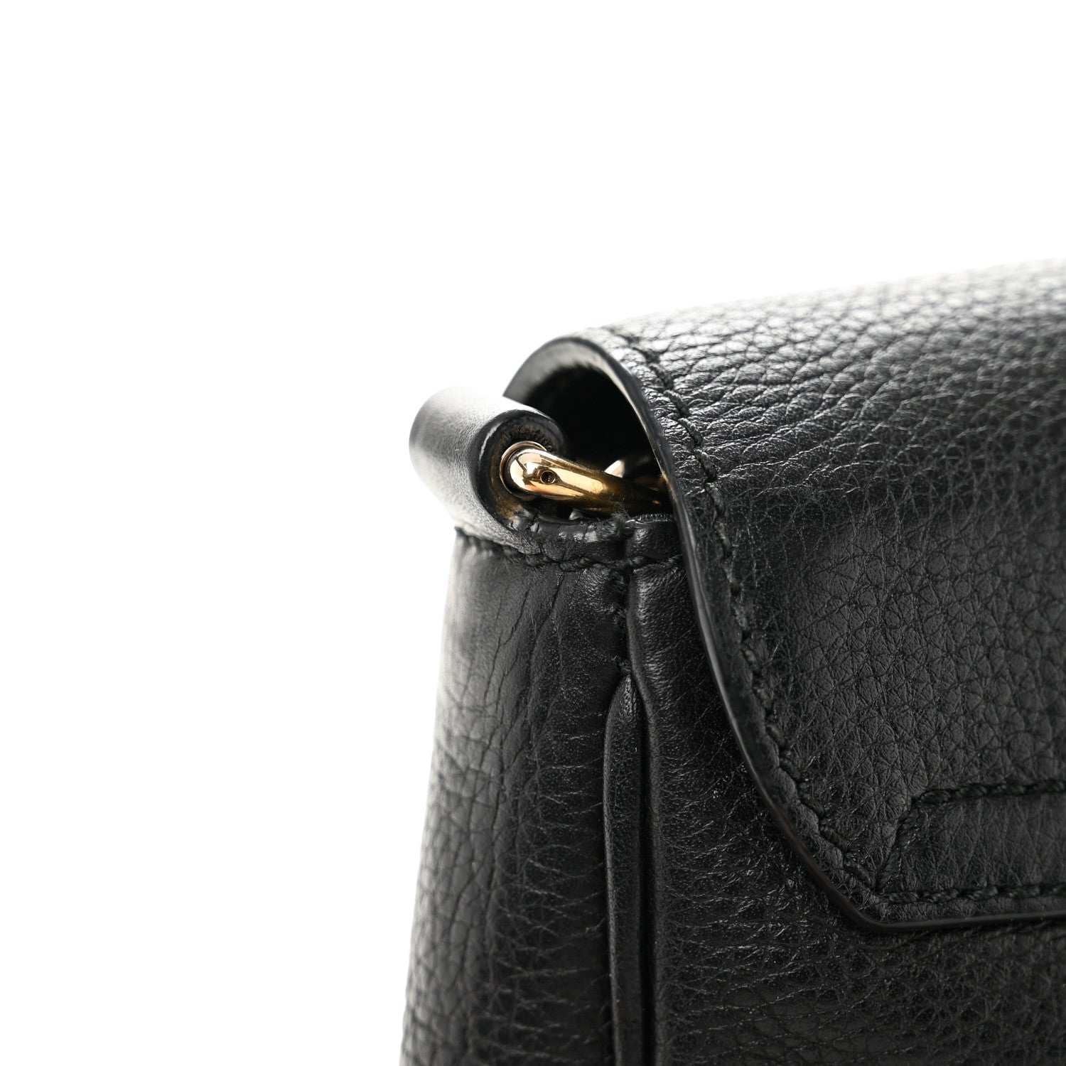 Pebbled Calfskin Small Soho Flap Crossbody Black