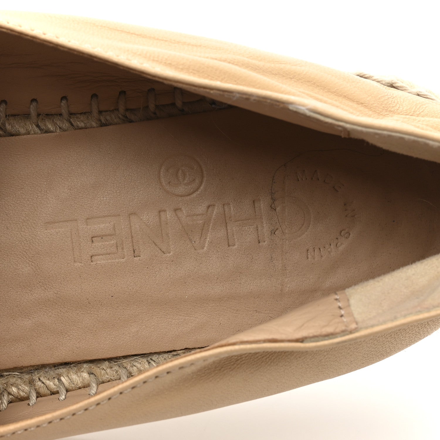 Lambskin CC Espadrilles 38 Beige Black