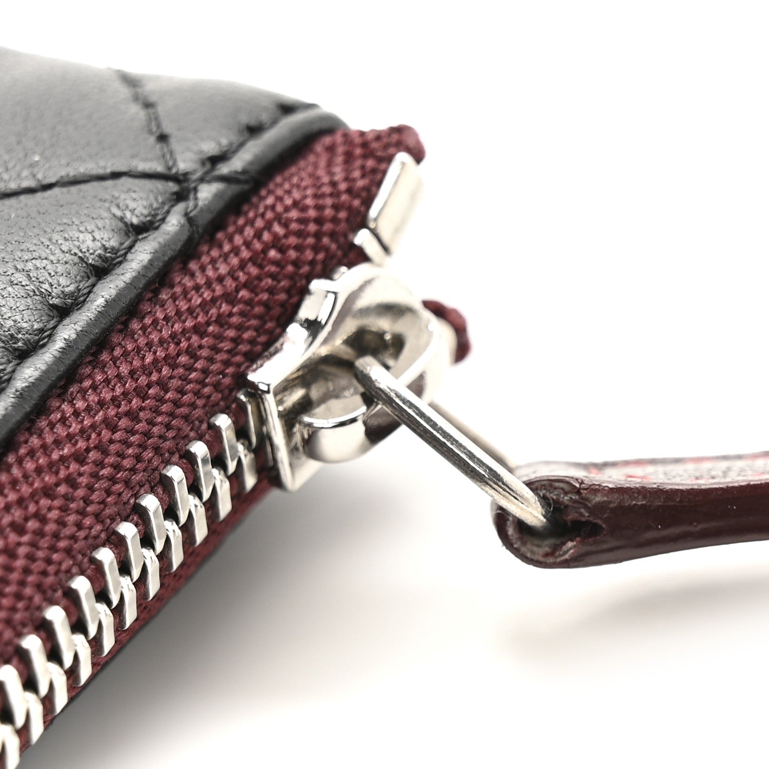 Lambskin Quilted Small Cosmetic Case Black