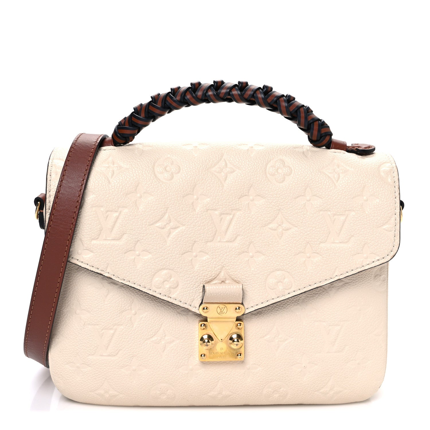 Empreinte Braided Pochette Metis Creme Beige Caramel