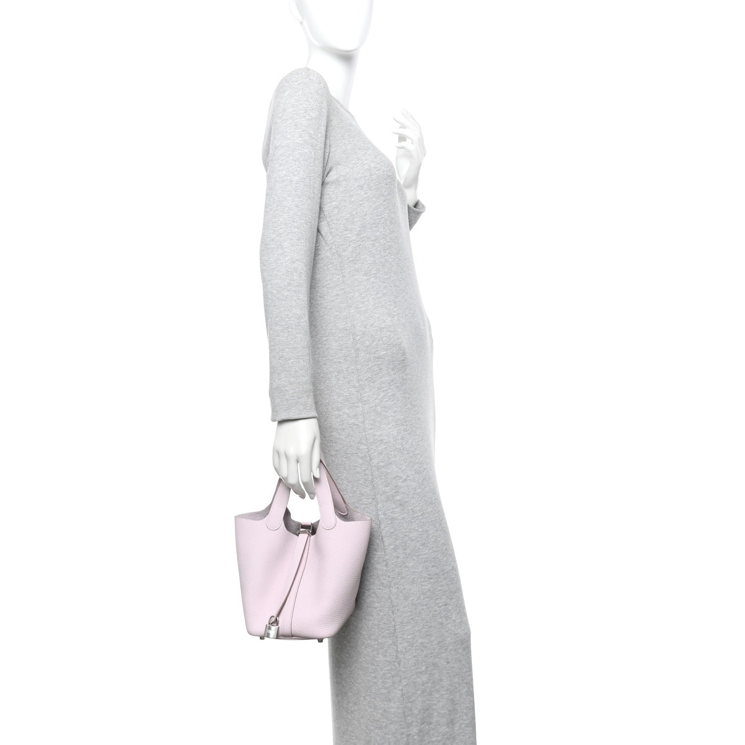 Taurillon Clemence Picotin Lock 18 PM Mauve Pale
