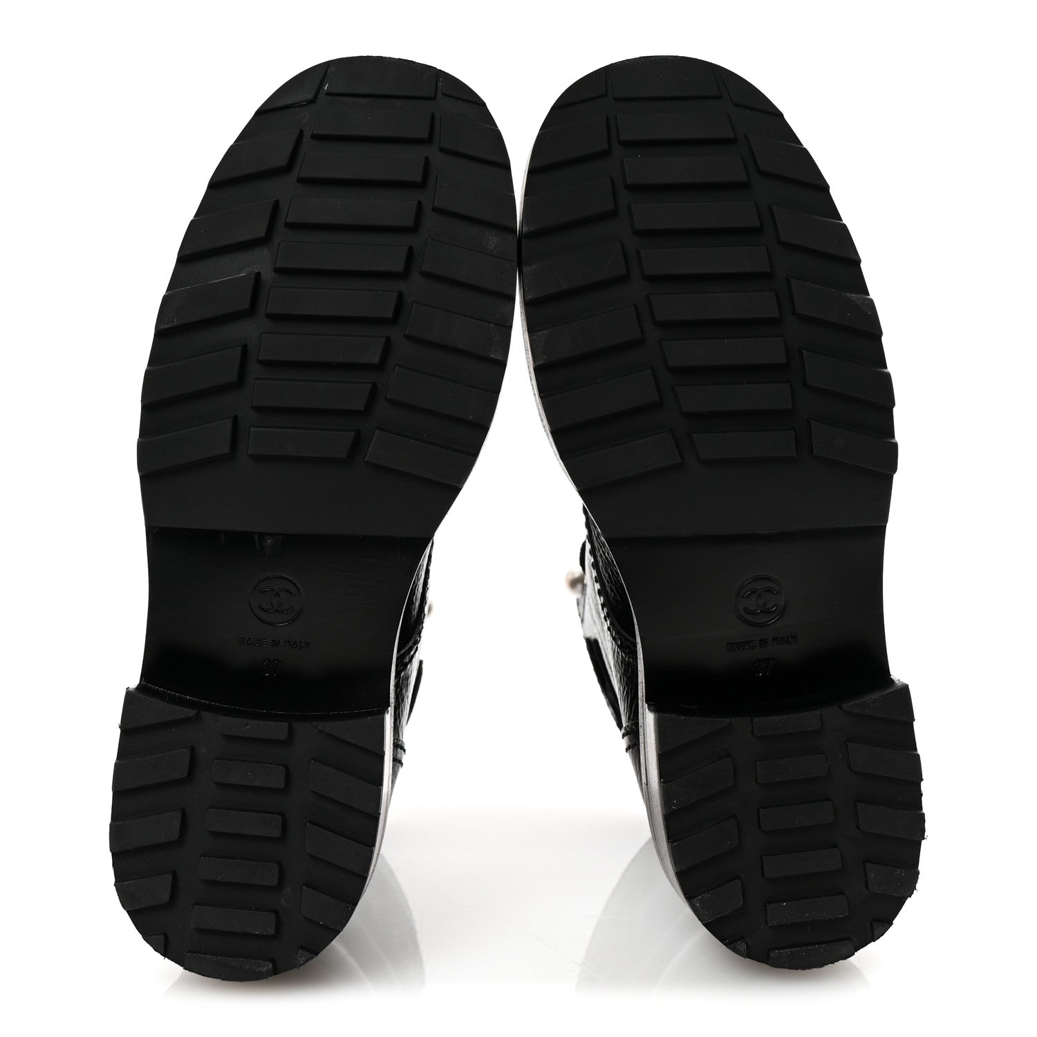 Shiny Calfskin Velvet Pearl Combat Short Boots 37 Black