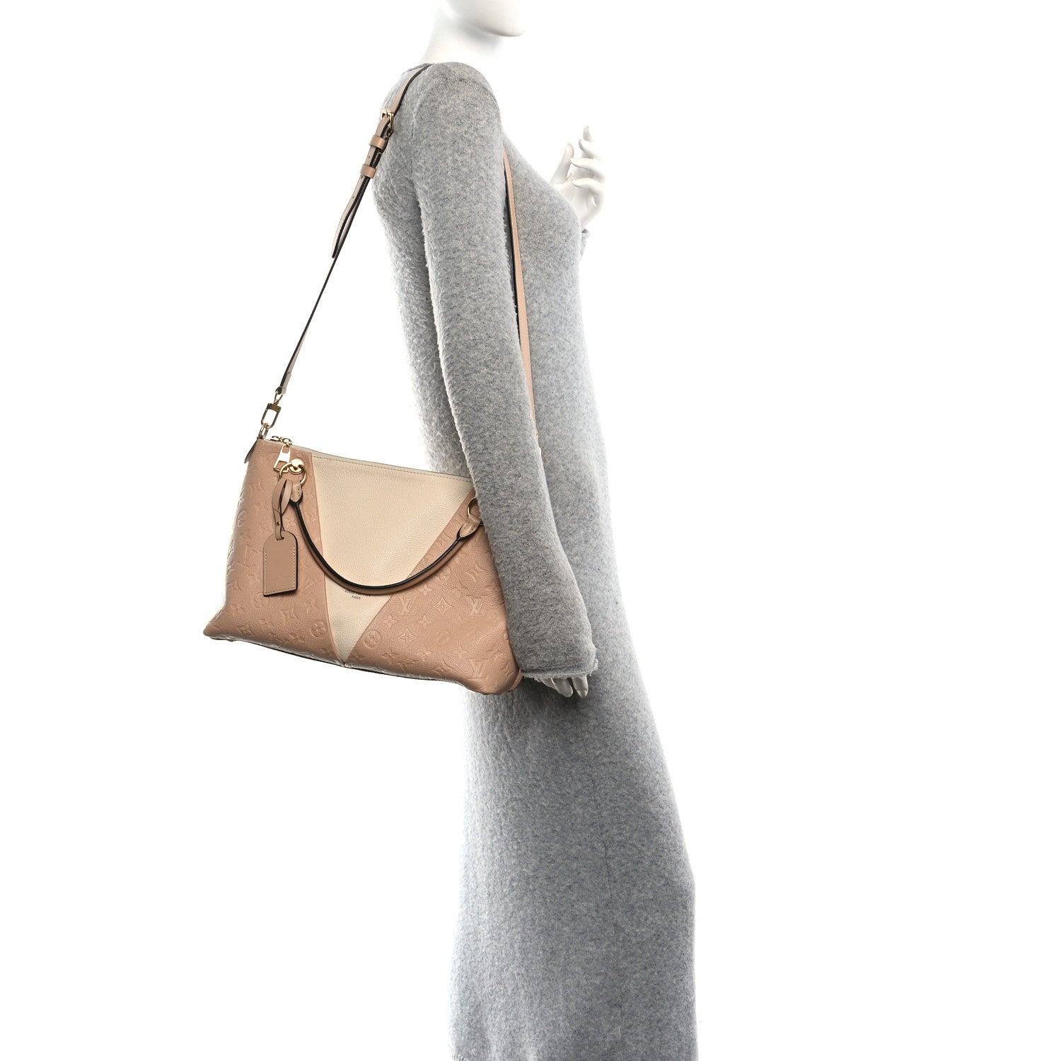 Empreinte V Tote MM Beige Rose Creme
