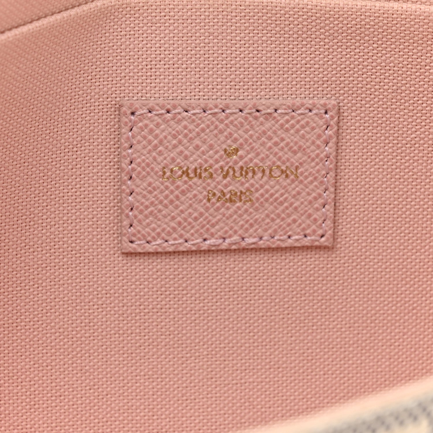 Damier Azur Pochette Felicie Chain Wallet Rose Ballerine