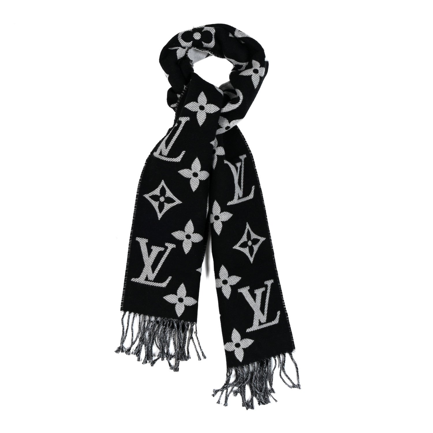 Wool Simply LV Scarf Black