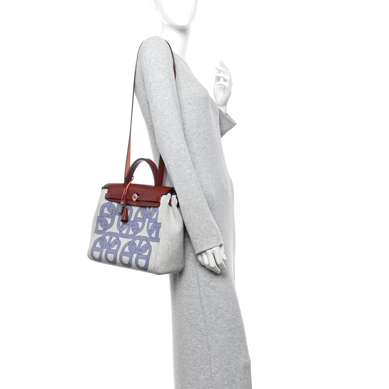 H Plume Canvas Vache Hunter Horseshoe Laque Circuit 24 Herbag Zip Retourne 31 Bleu Indigo Ecru Rouge H