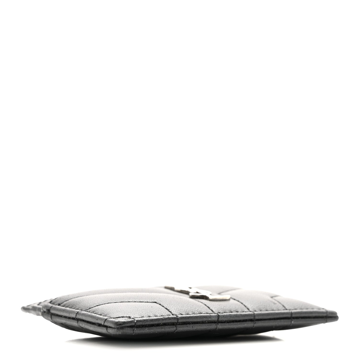 Calfskin Y Quilted Monogram LouLou Credit Card Case Black