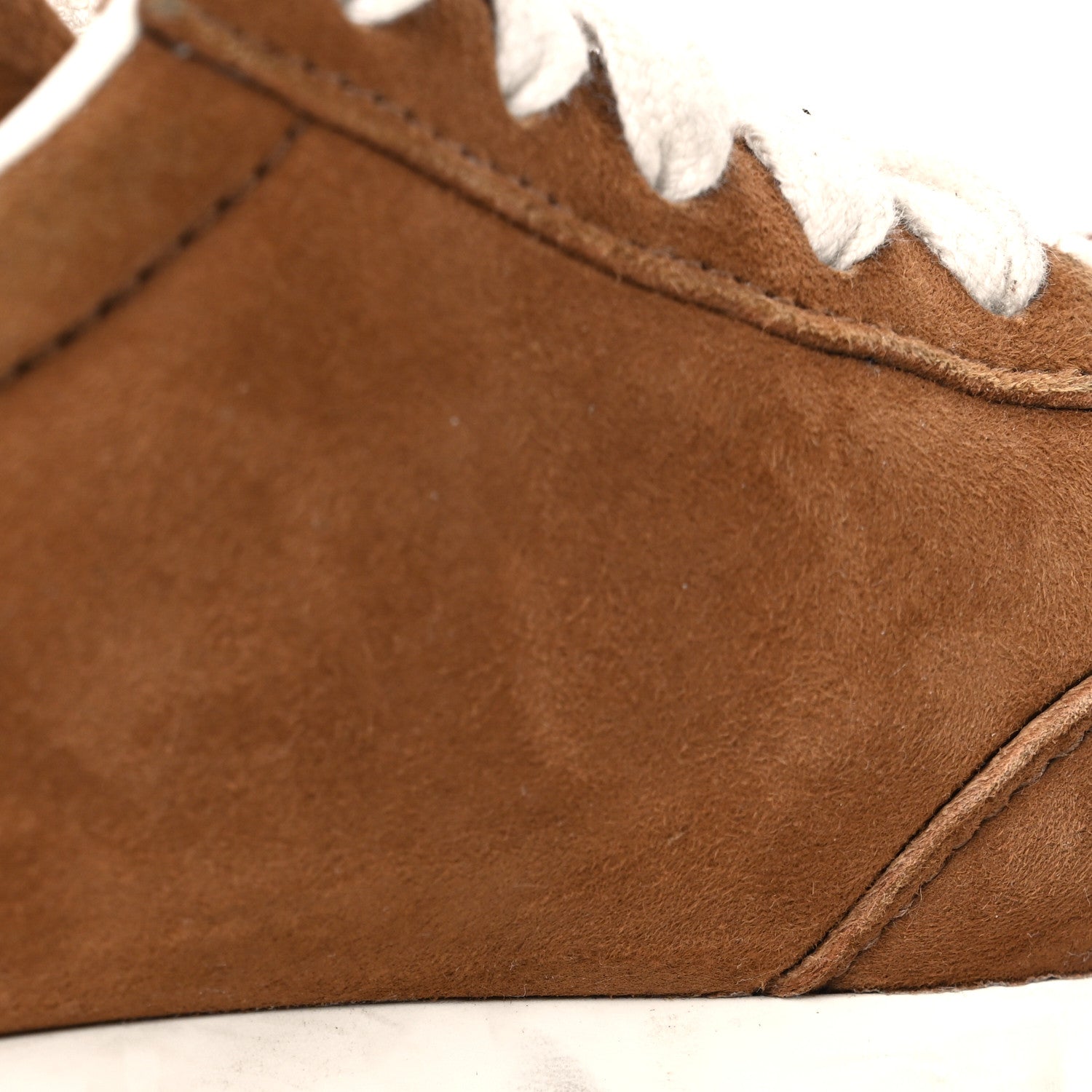 Suede Logo Womens Low Top Sneakers 36.5 Cocoa Brown