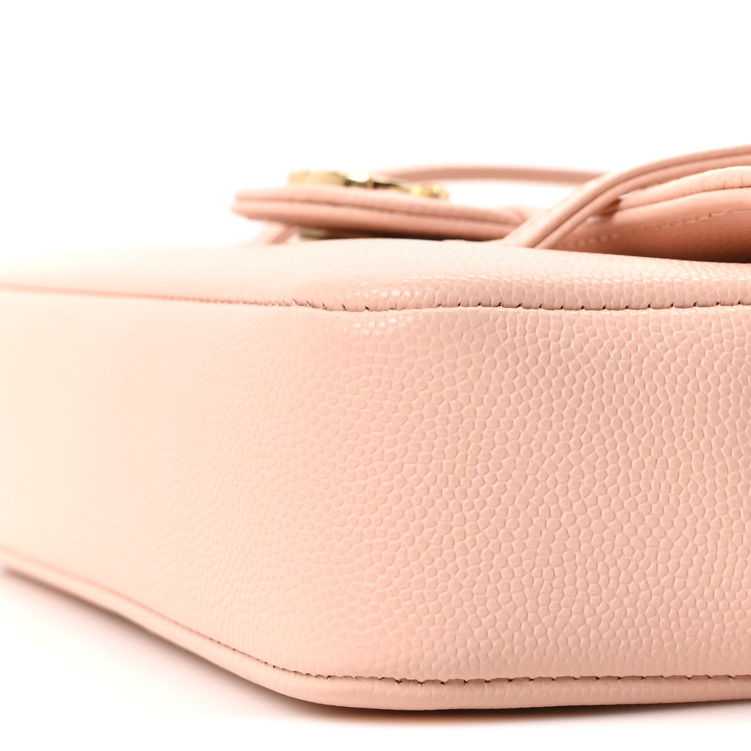 Shiny Caviar Mini Preppy Coco Shoulder Bag Light Pink