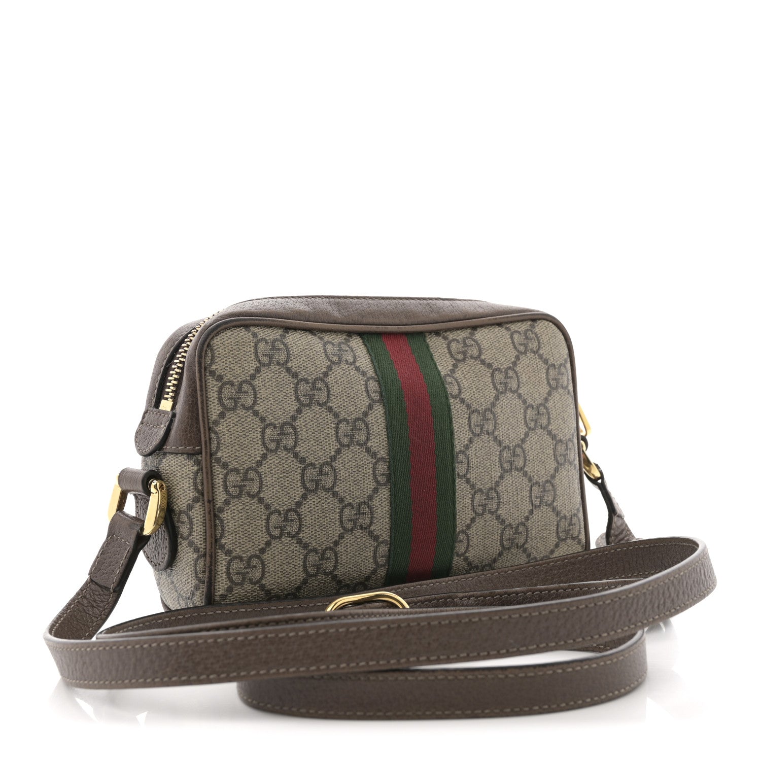 GG Supreme Monogram Web Mini Ophidia Shoulder Bag Brown