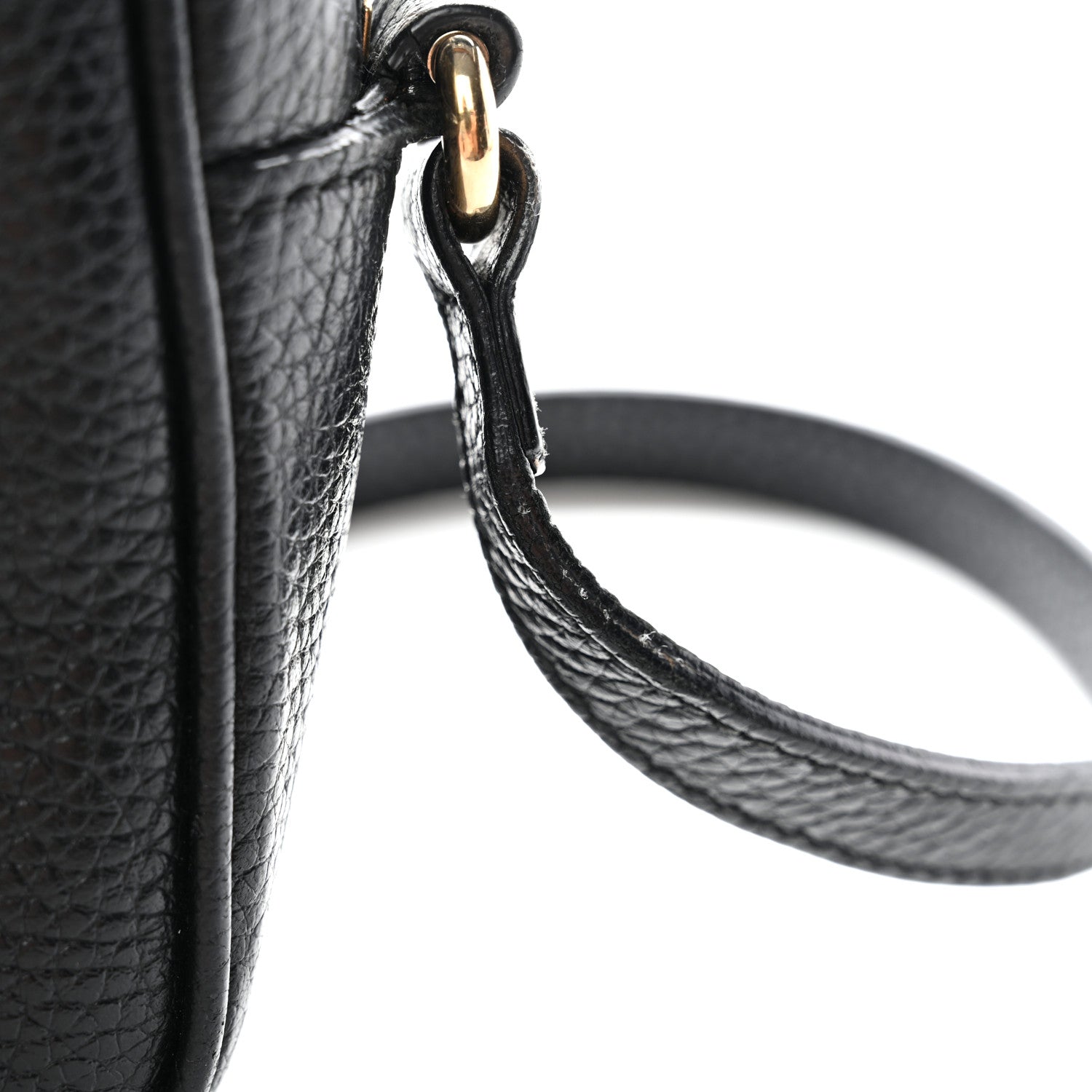 Pebbled Calfskin Small Soho Disco Bag Black