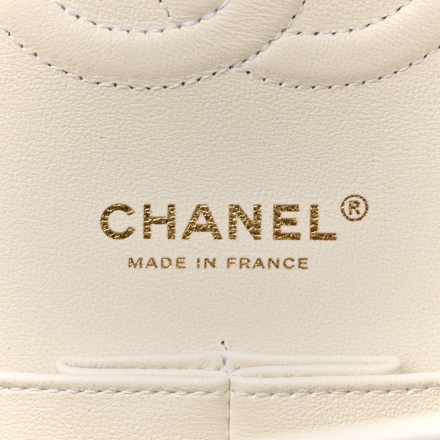 Caviar Quilted Medium Double Flap White