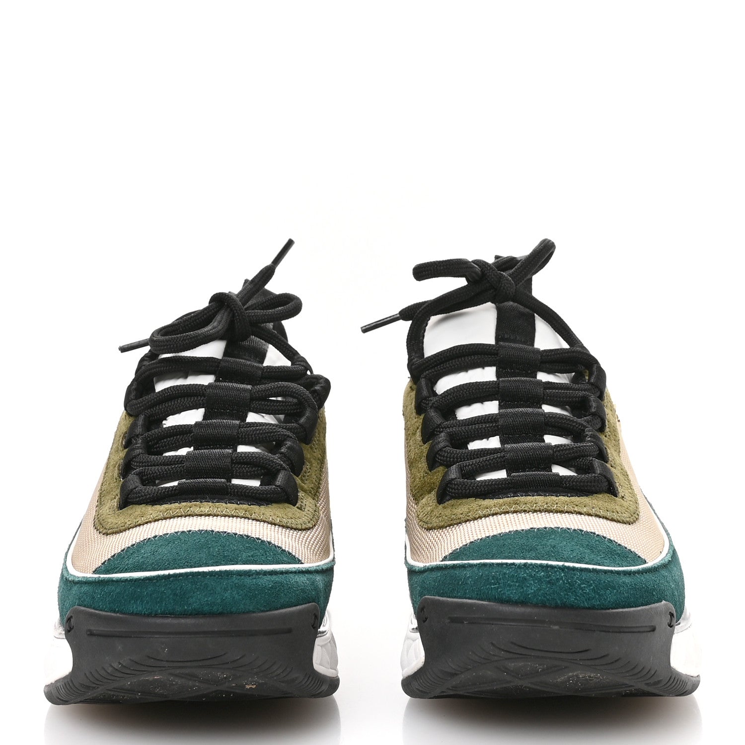 Fabric Suede CC Sneakers 36.5 Beige Dark Green Green