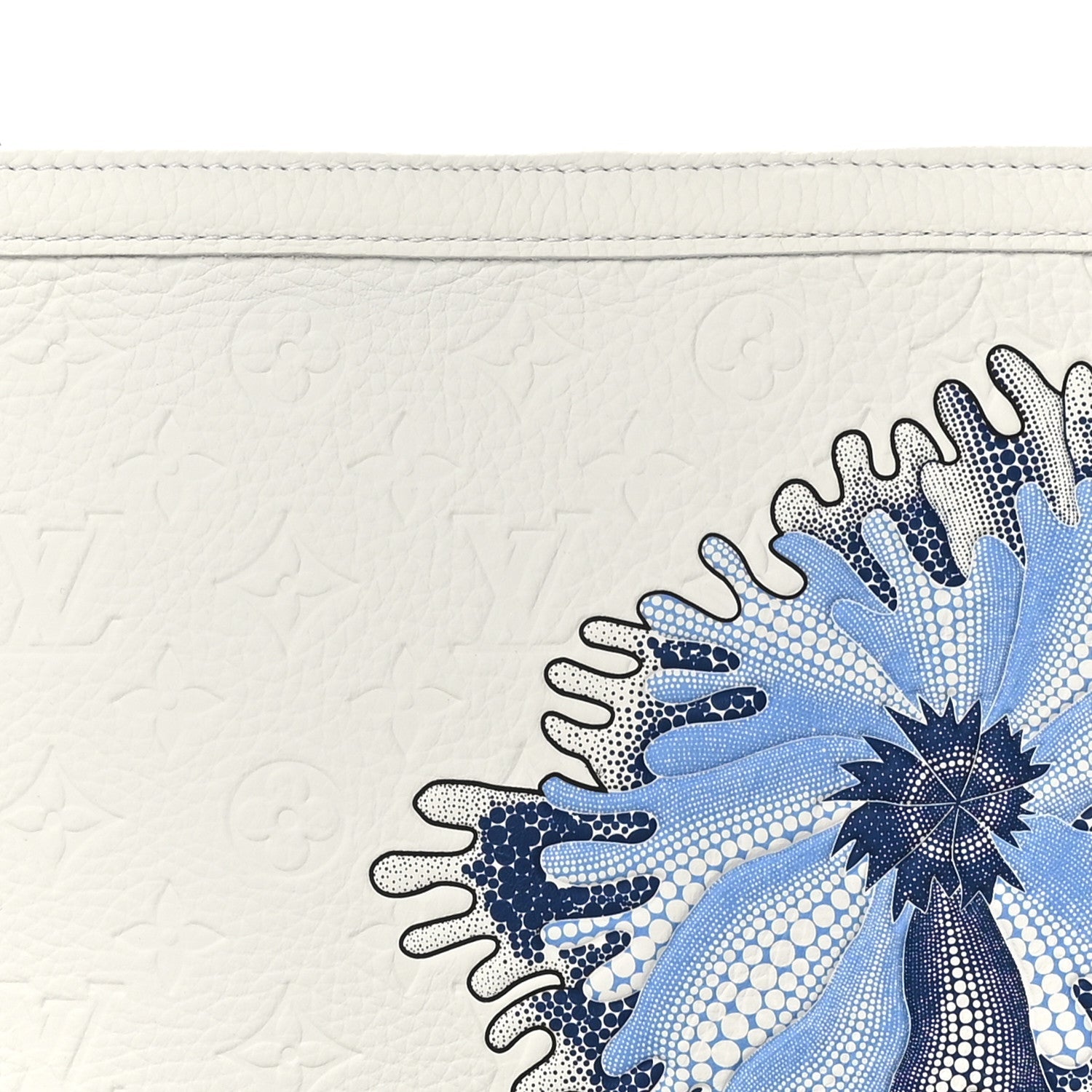 LV X YK Taurillon Monogram Psychedelic Flower Pochette Voyage MM White