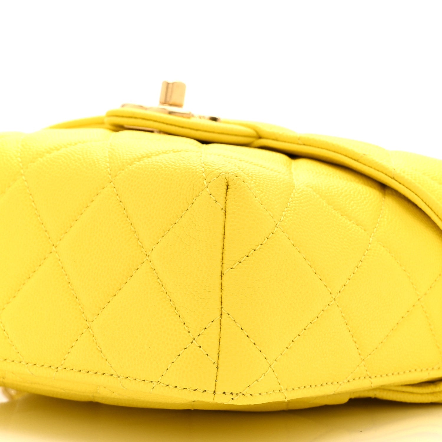 Caviar Quilted Handy Box Vanity Case Yellow