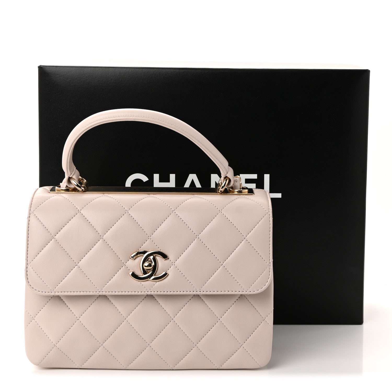 Lambskin Quilted Small Trendy CC Flap Dual Handle Bag Lilas Lilac