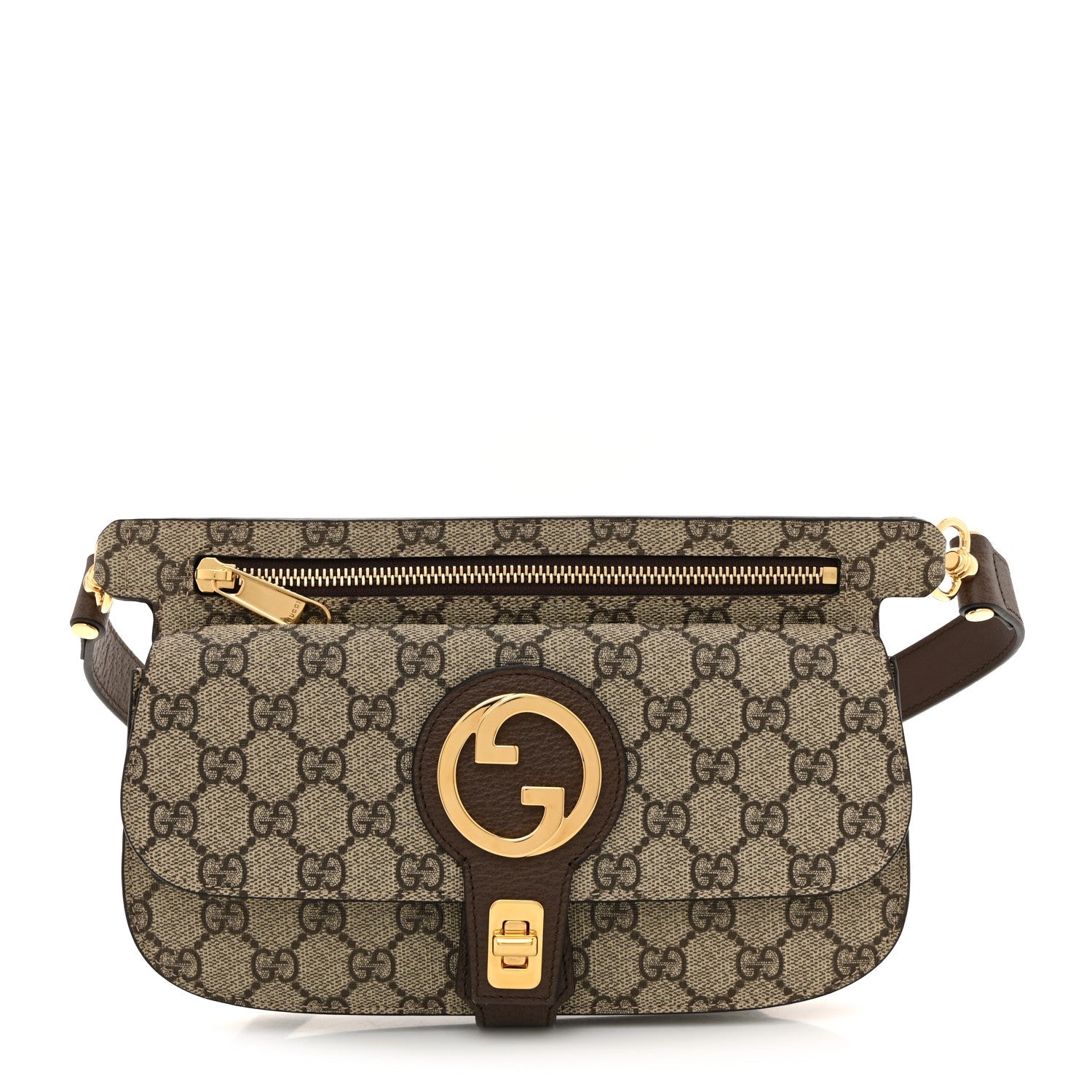 GG Supreme Monogram Textured Dollar Calfskin Blondie Belt Bag Beige Ebony New Acero