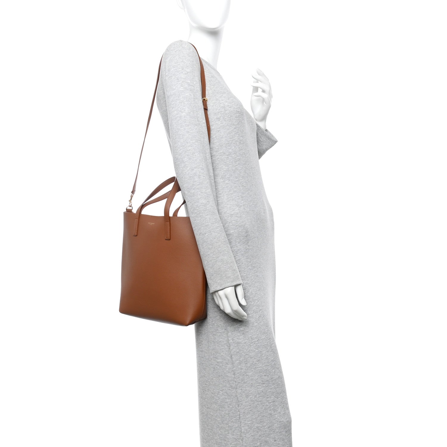 Calfskin Toy Shopping Tote Dark Tan