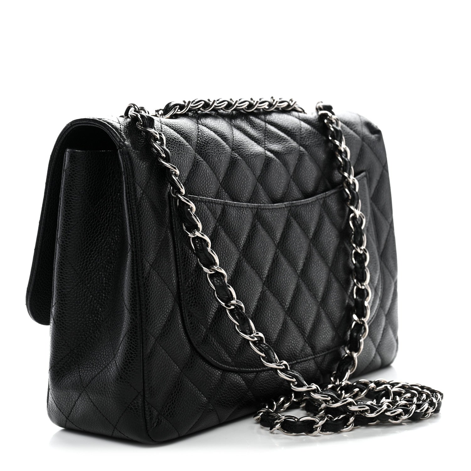 Caviar Quilted Jumbo Single Flap Black