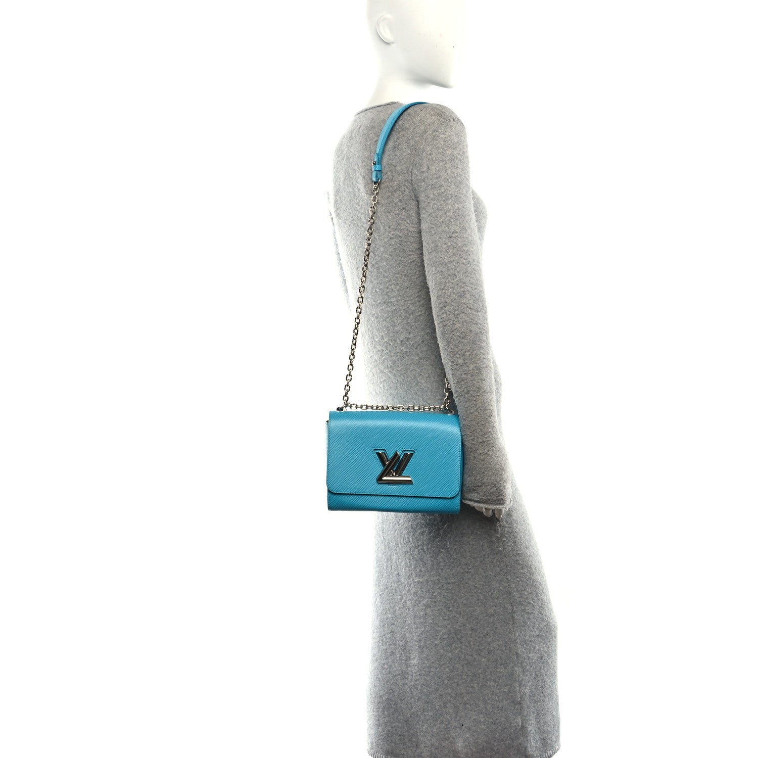 Epi Twist Shoulder Bag MM Turquoise