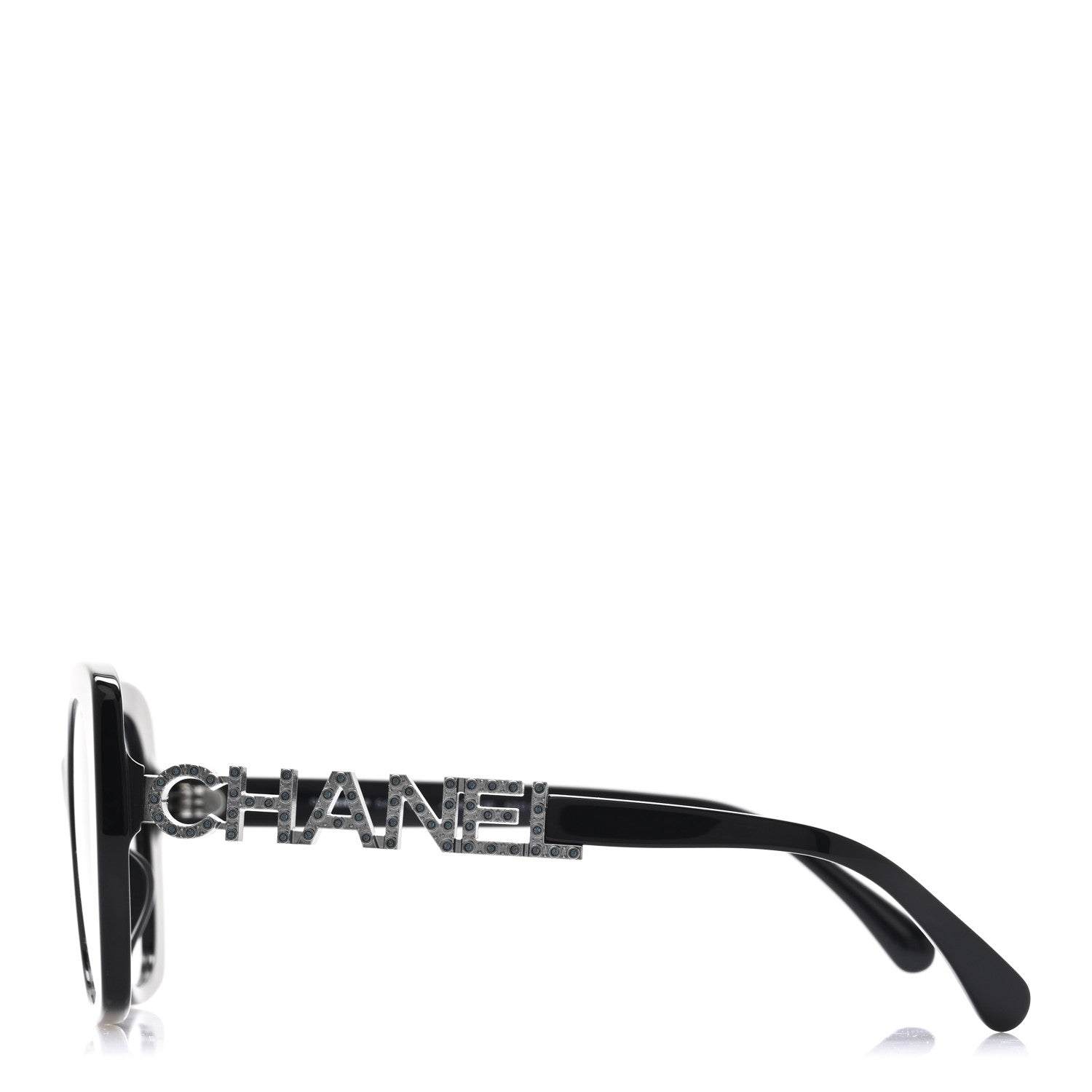 Acetate Strass Square Sunglasses 5422-B-A Black