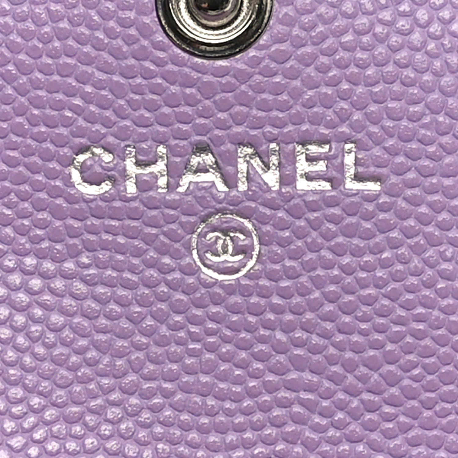 Caviar Quilted CC Logo Flap Card Holder Light Purple