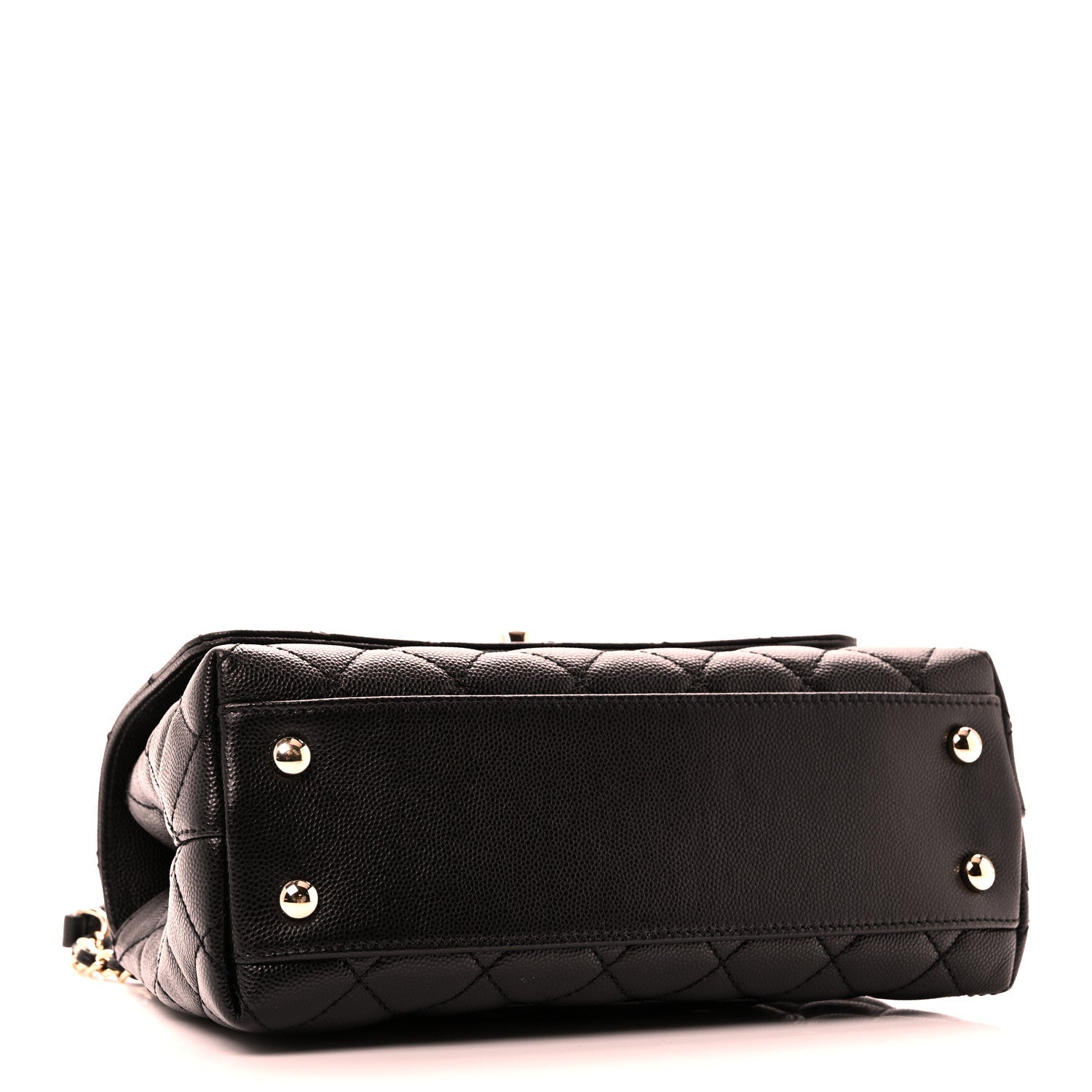 Caviar Quilted Mini Coco Handle Flap Black