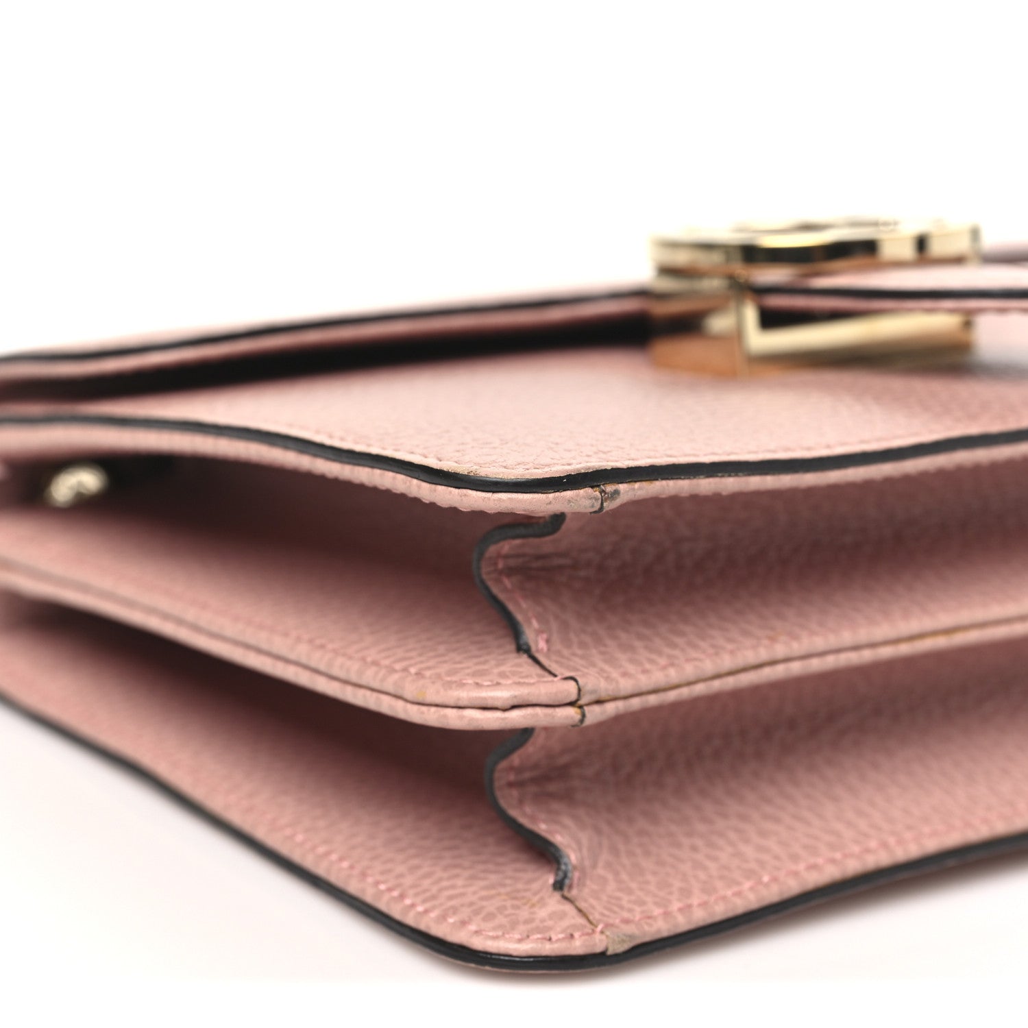 Dollar Calfskin Small Interlocking G Shoulder Bag Soft Pink