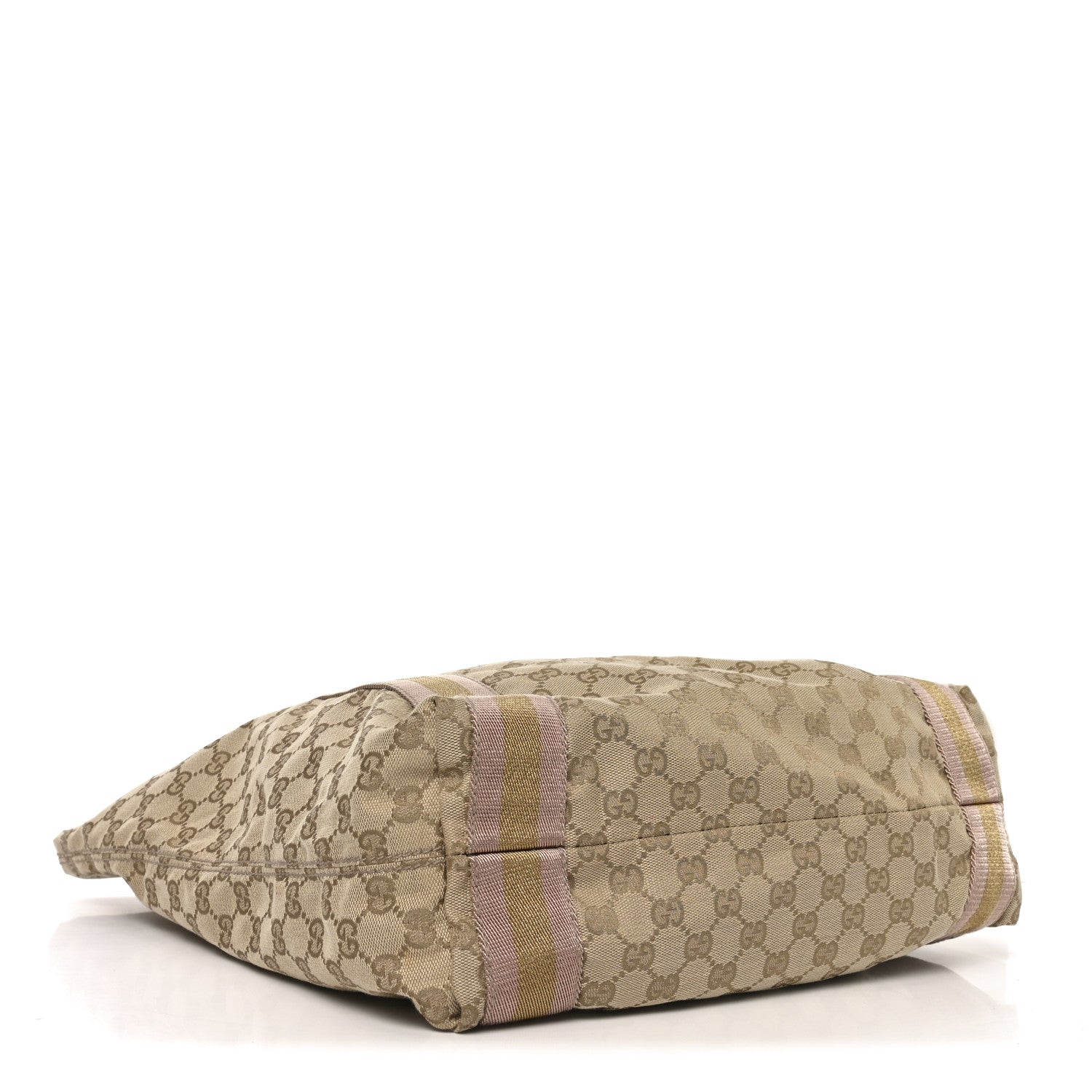 GG Monogram Medium Web Handle Vertical Tote Pink Gold